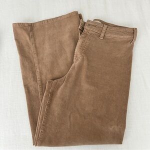 High-Rise Sailor Wide Leg Ankle Corduroy Pants